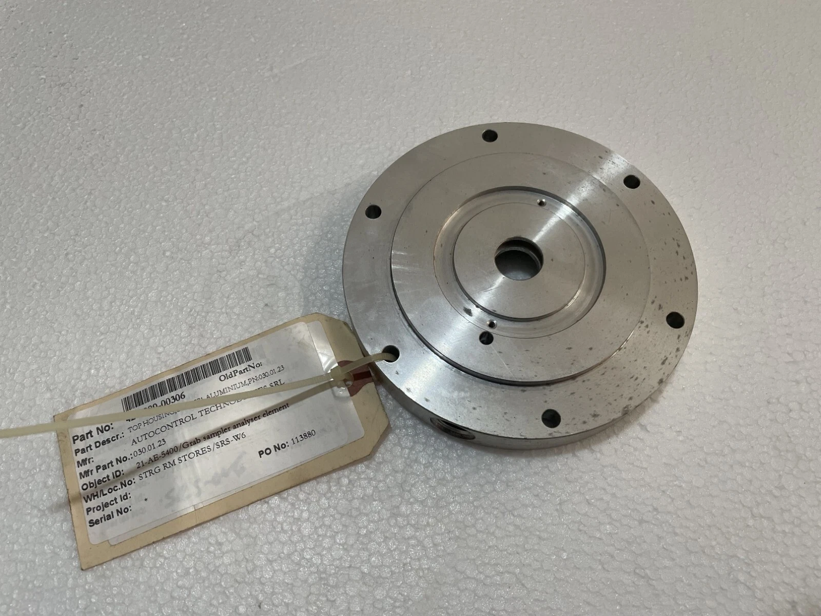 AutoControl Technologies Grab Sampler Top Housing P/N 030.01.23 Grab Spare